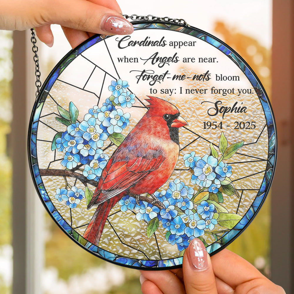 Custom Name Memorial Hanging Decor, Remembrance Keepsake • I Never Forgot You - Personalized Window Hanging Suncatcher