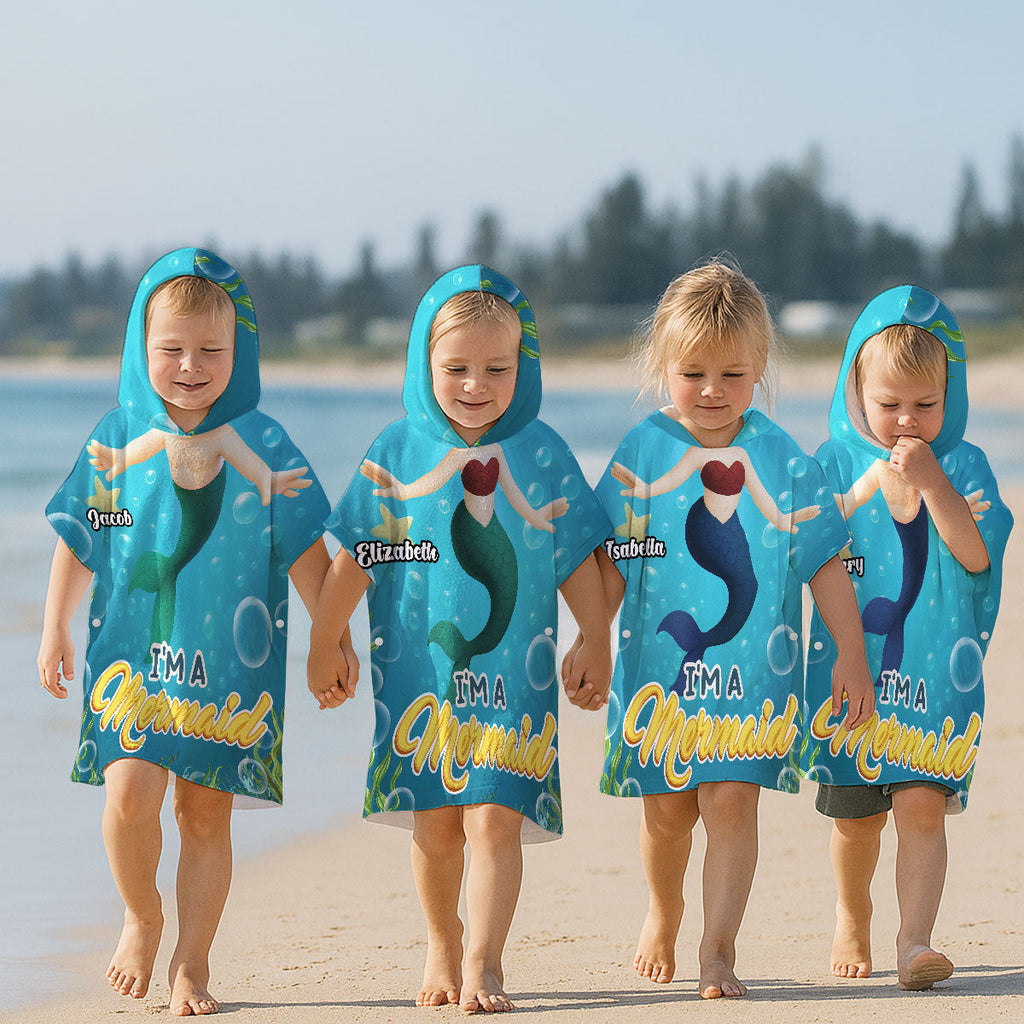 I Am Mermaid - Personalized Hooded Beach Towel