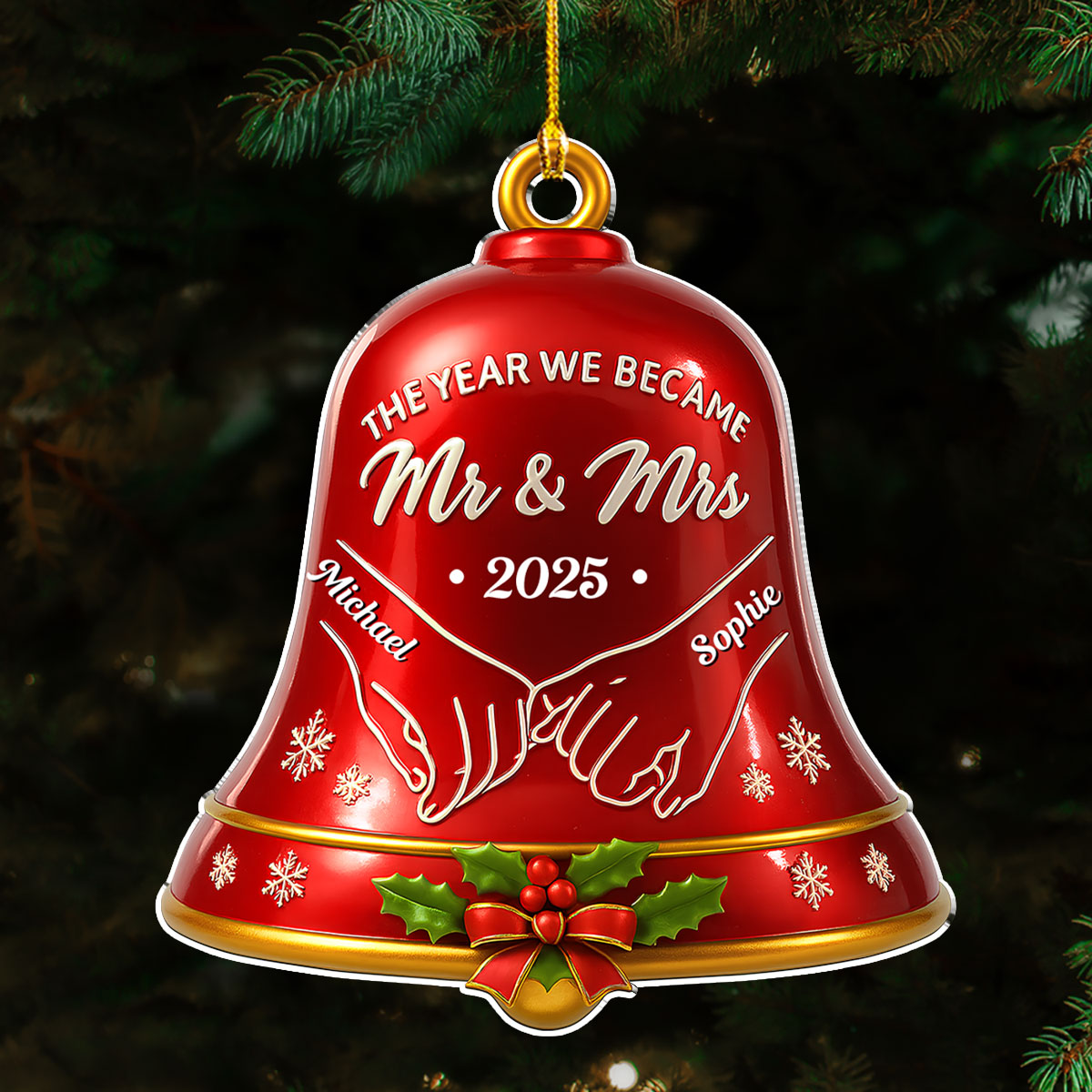 Custom Couple Christmas Ornament, Anniversary Gift •  The Sound Of Cathedral - Personalized 3D Effect Acrylic Ornament