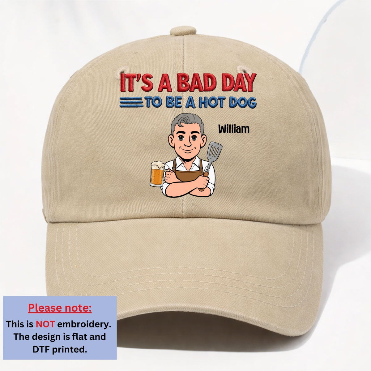 Ketchup Cannot Save You - Personalized Vintage Washed Denim Cap