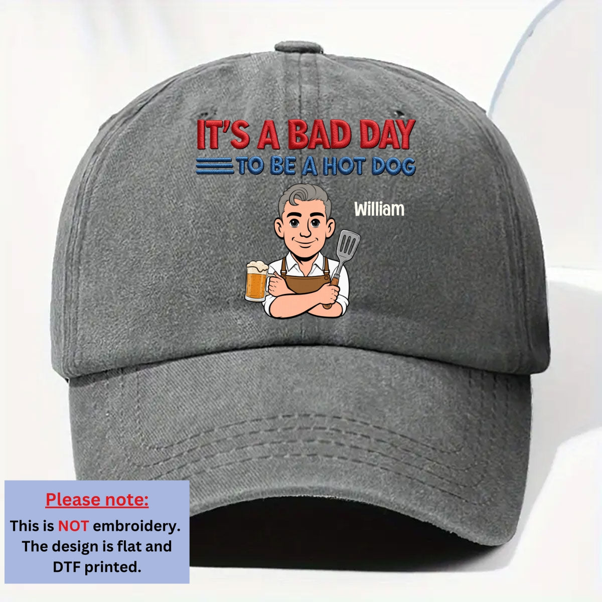 Ketchup Cannot Save You - Personalized Vintage Washed Denim Cap