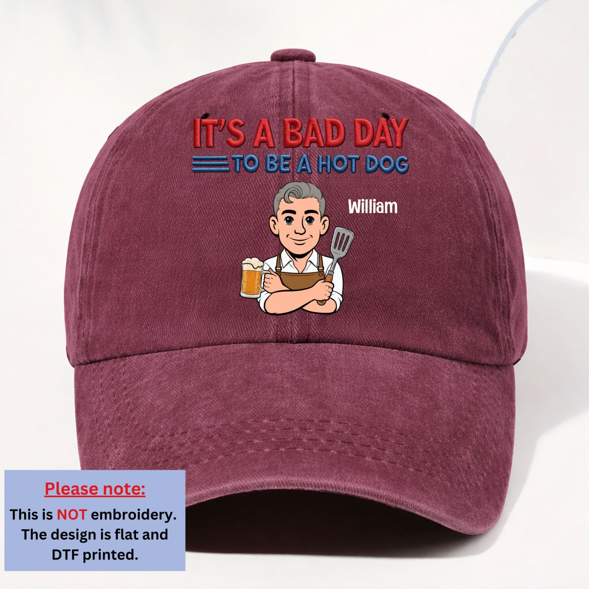 Ketchup Cannot Save You - Personalized Vintage Washed Denim Cap