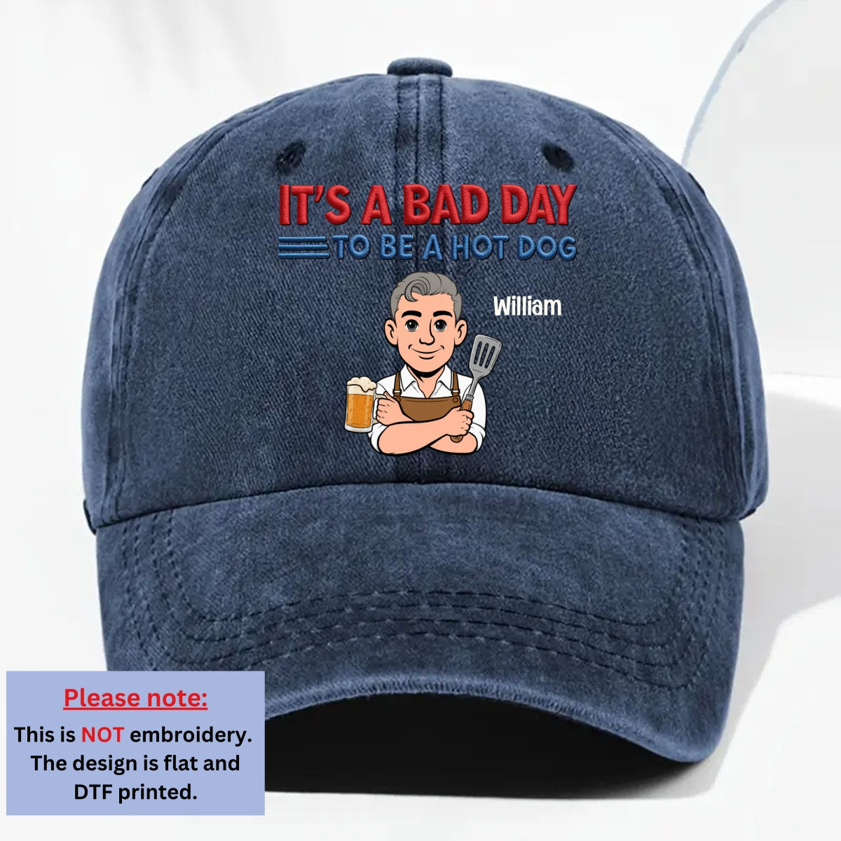 Ketchup Cannot Save You - Personalized Vintage Washed Denim Cap