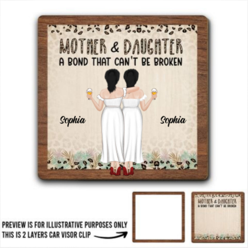 Mom And Daughter - Personalized Car Visor Clip