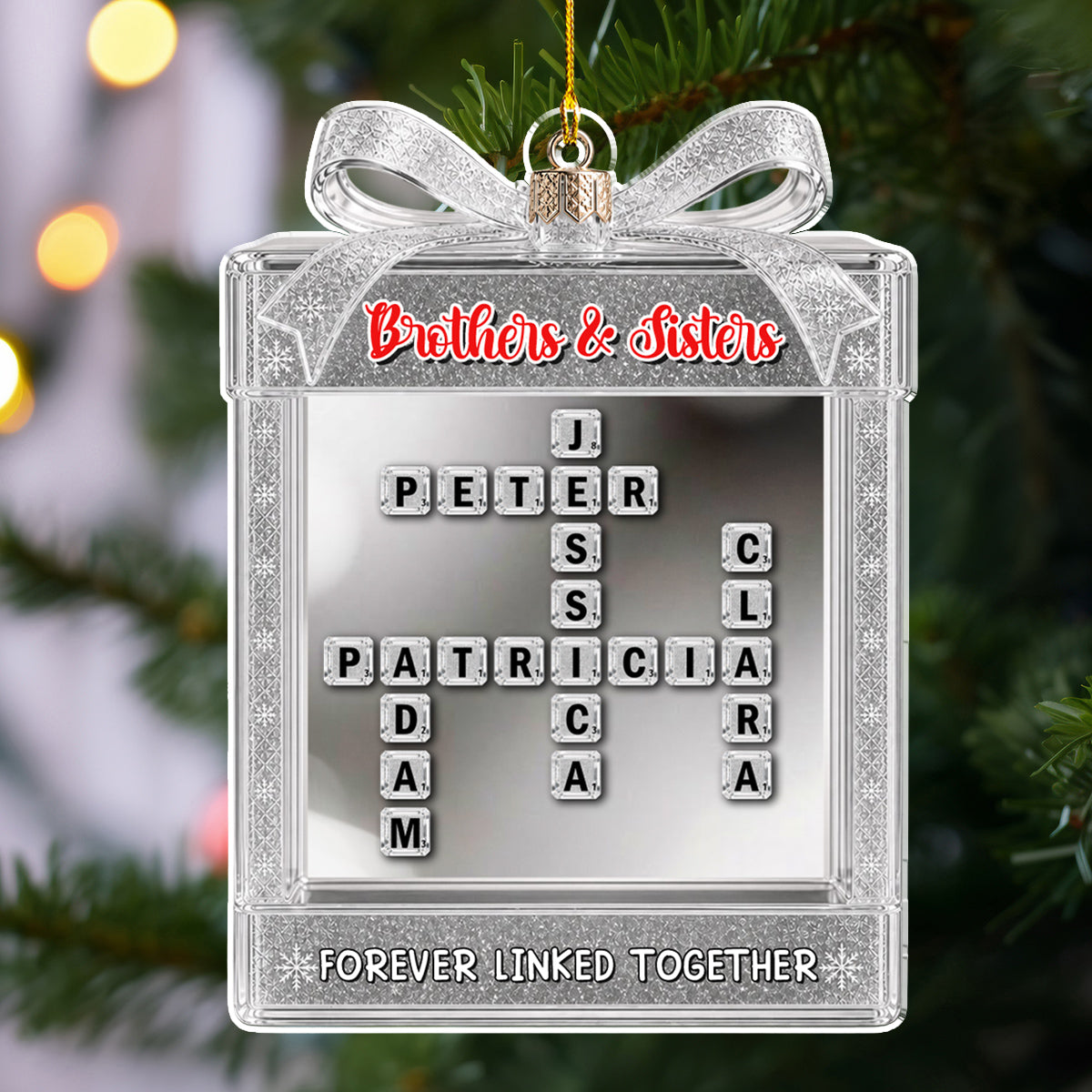 Custom Keepsake Christmas Ornament •  Connected For Life - Personalized Acrylic Ornament