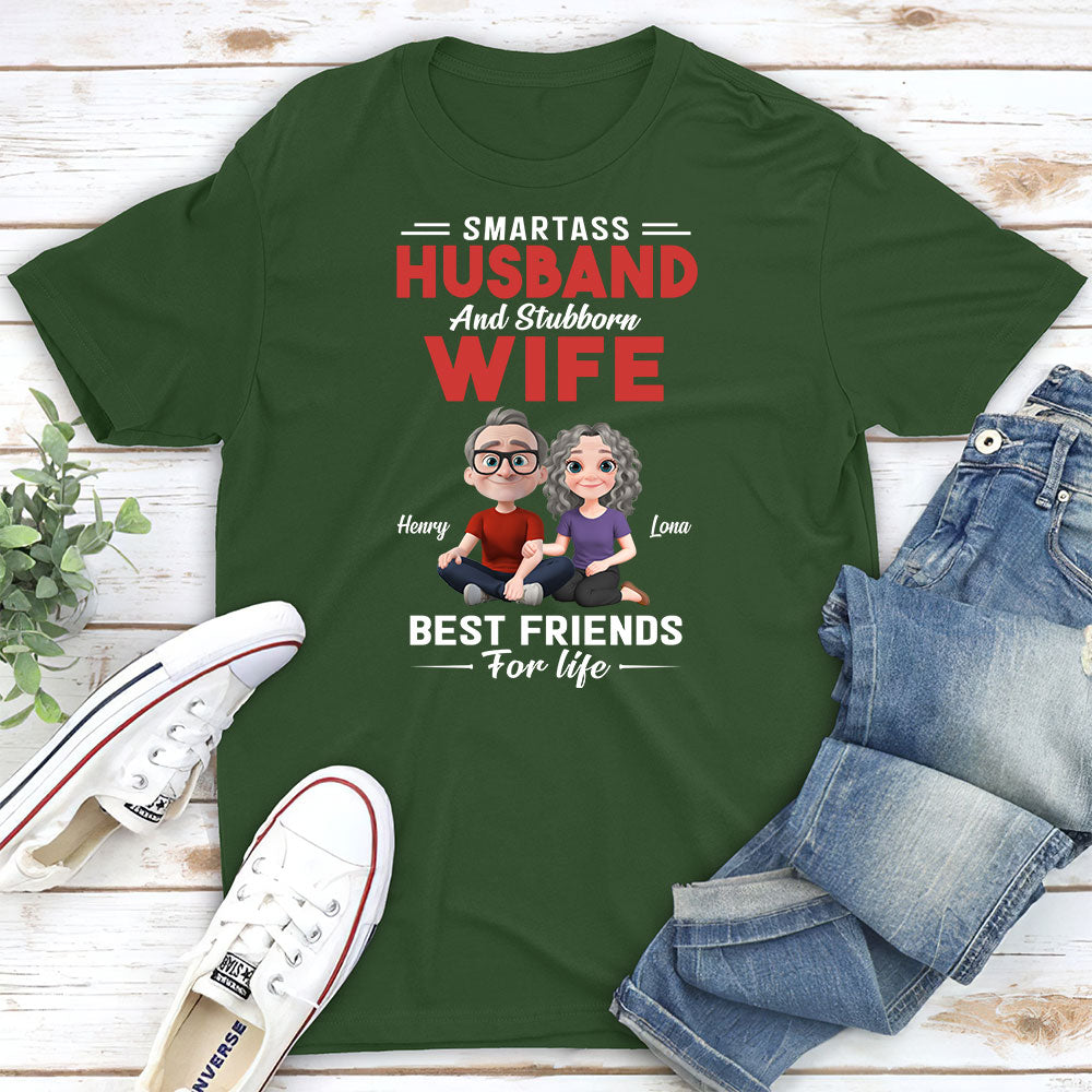 Custom Christmas Anniversary Keepsake Gifts For Wife • Smartass Husband And Stubborn Wife - Personalized Shirt