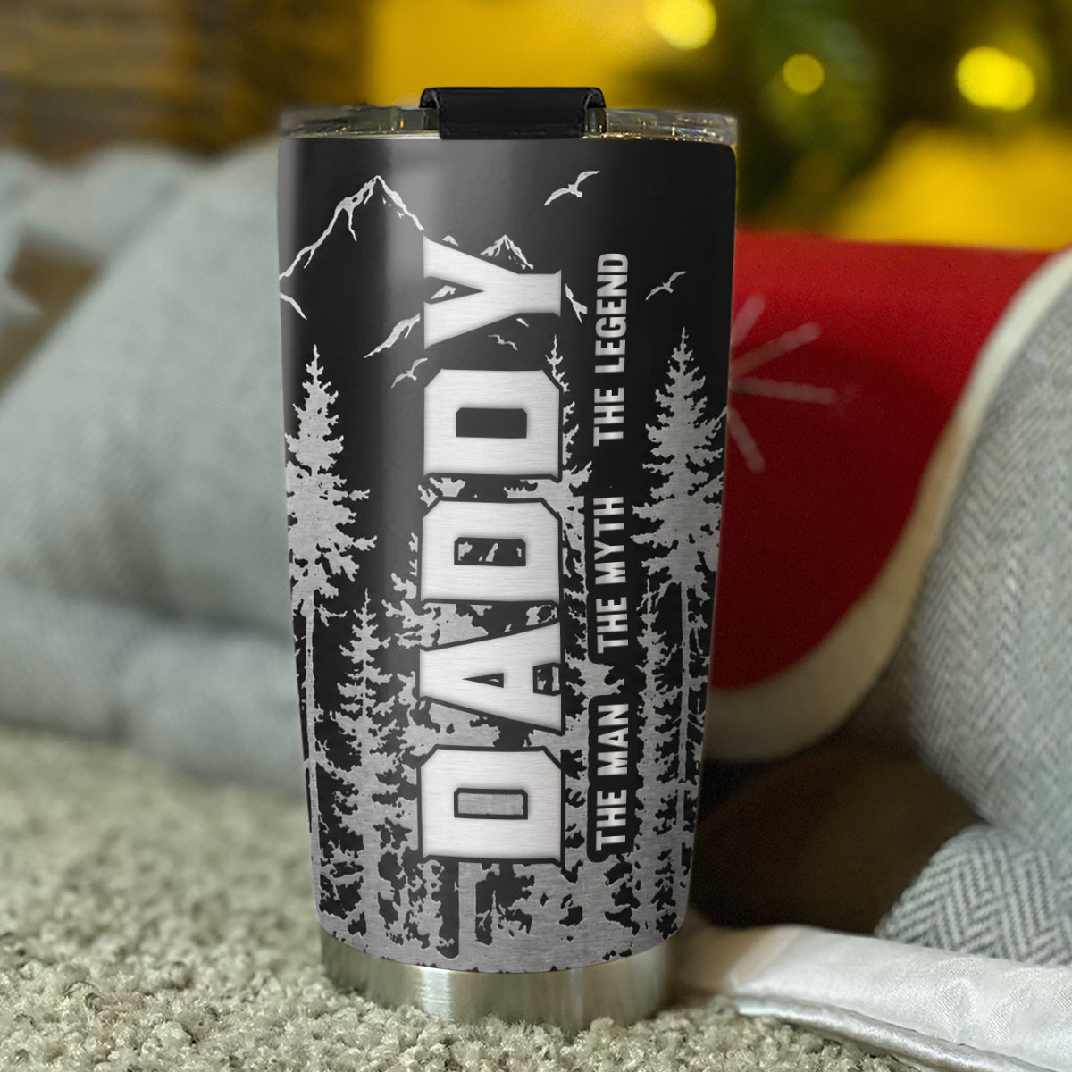 Custom Father's Day Birthday Gifts For Dad • Dad Is The Myth - Personalized 3D Effect Tumbler