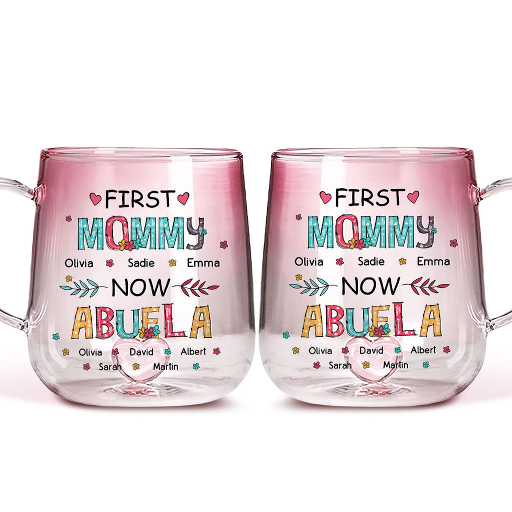 Custom Mother's Day Gift for Mom & Grandma • Our Love For You Is Unbreakable - Personalized Pink Gradient Glass Mug