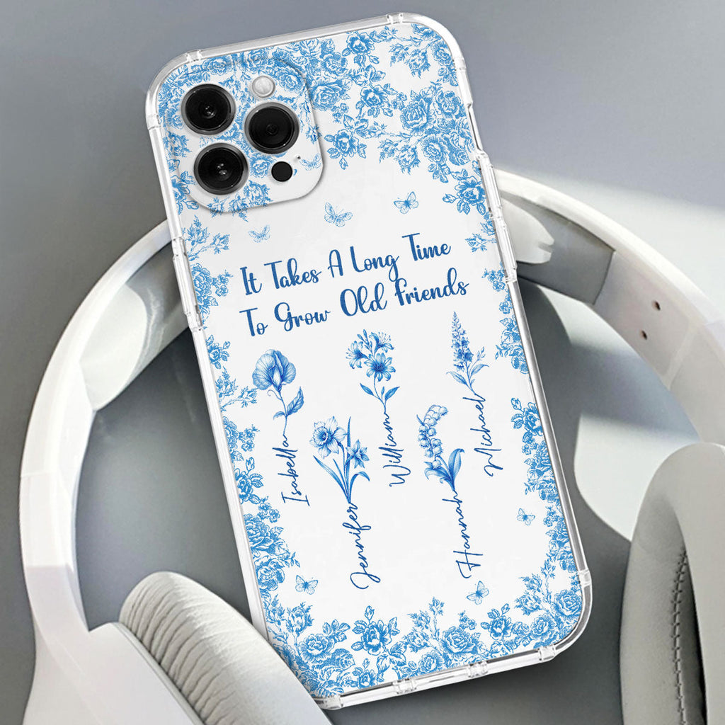 Bestie Flowers Toile De Jouy Style - Personalized Phone Case