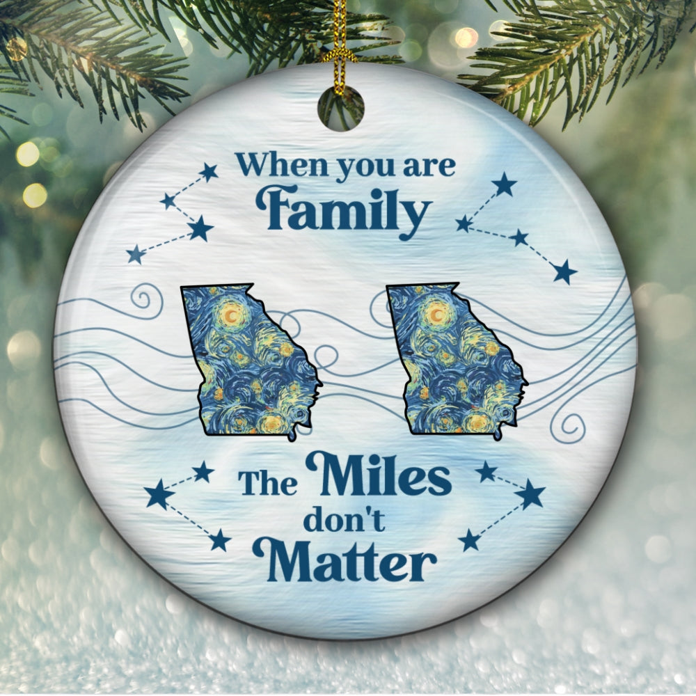 Custom Family Ornament, Christmas Gift for Family Members •  Home Is Love - Personalized Ceramic Ornament