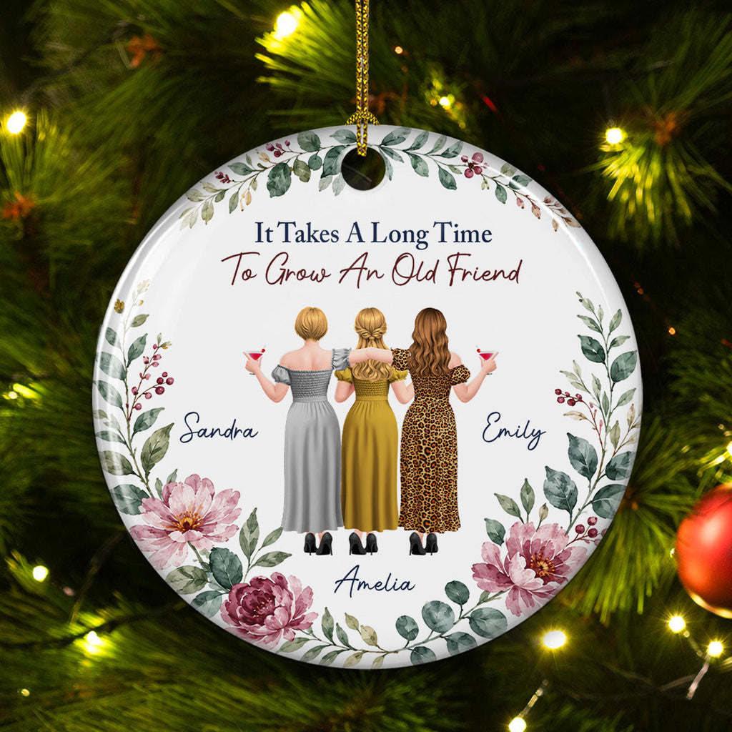 Custom Keepsake Christmas Ornament •  Bestie Energy Forever - Personalized Ceramic Ornament