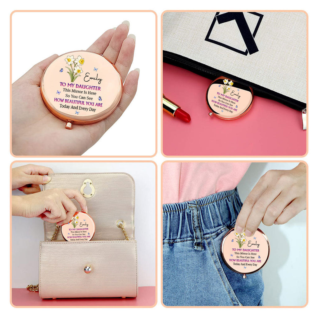 Forever Loved My Daughter - Personalized Compact Mirror