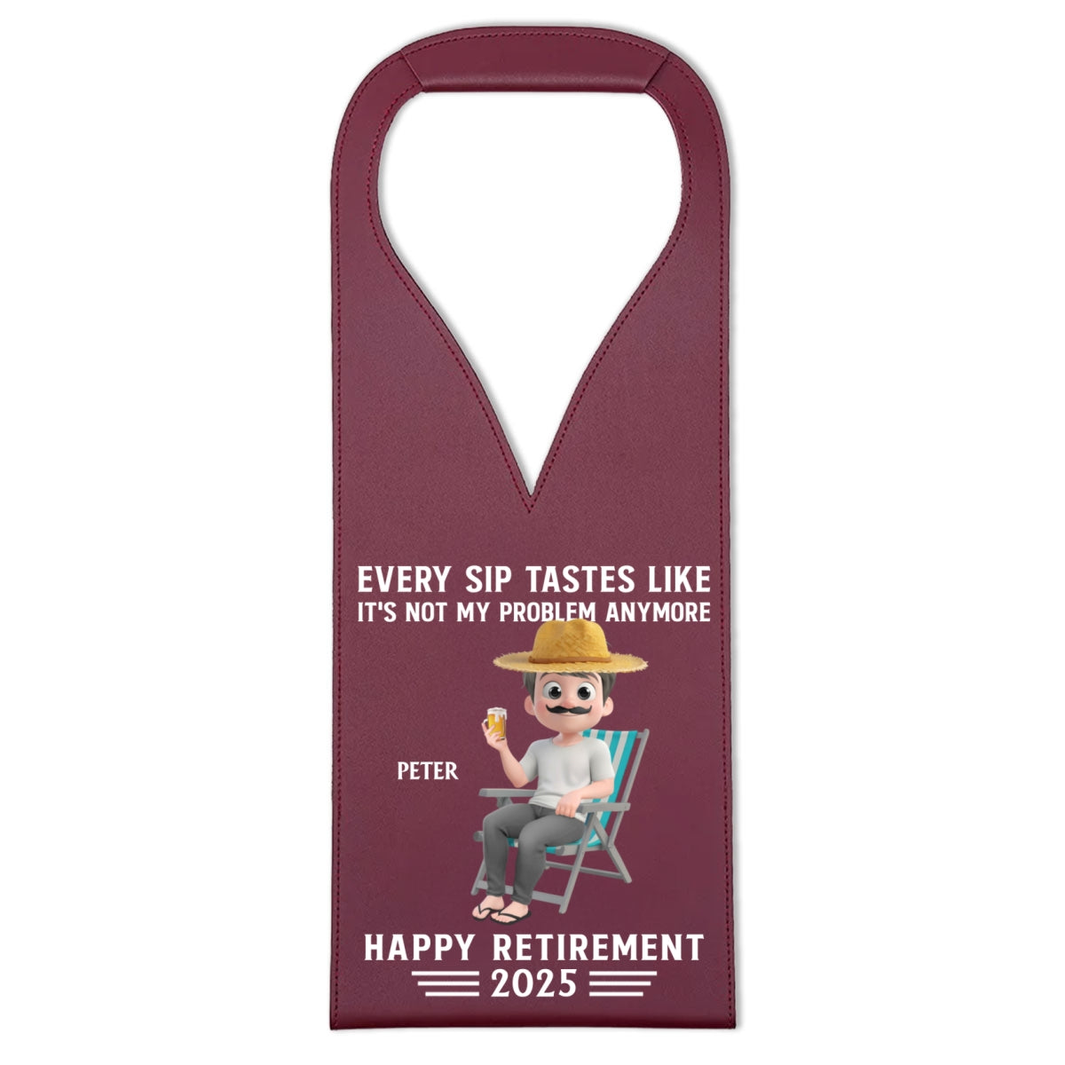 Happy Retirement - Personalized Leather Wine Bag