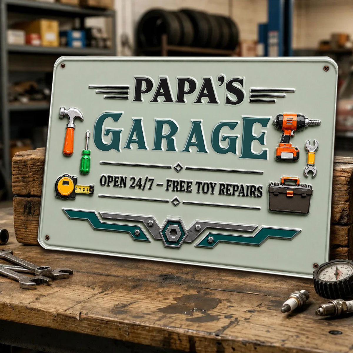 Custom Couple Anniversary Wall Decor Keepsake Gift • Papa Garage - Personalized Metal Sign