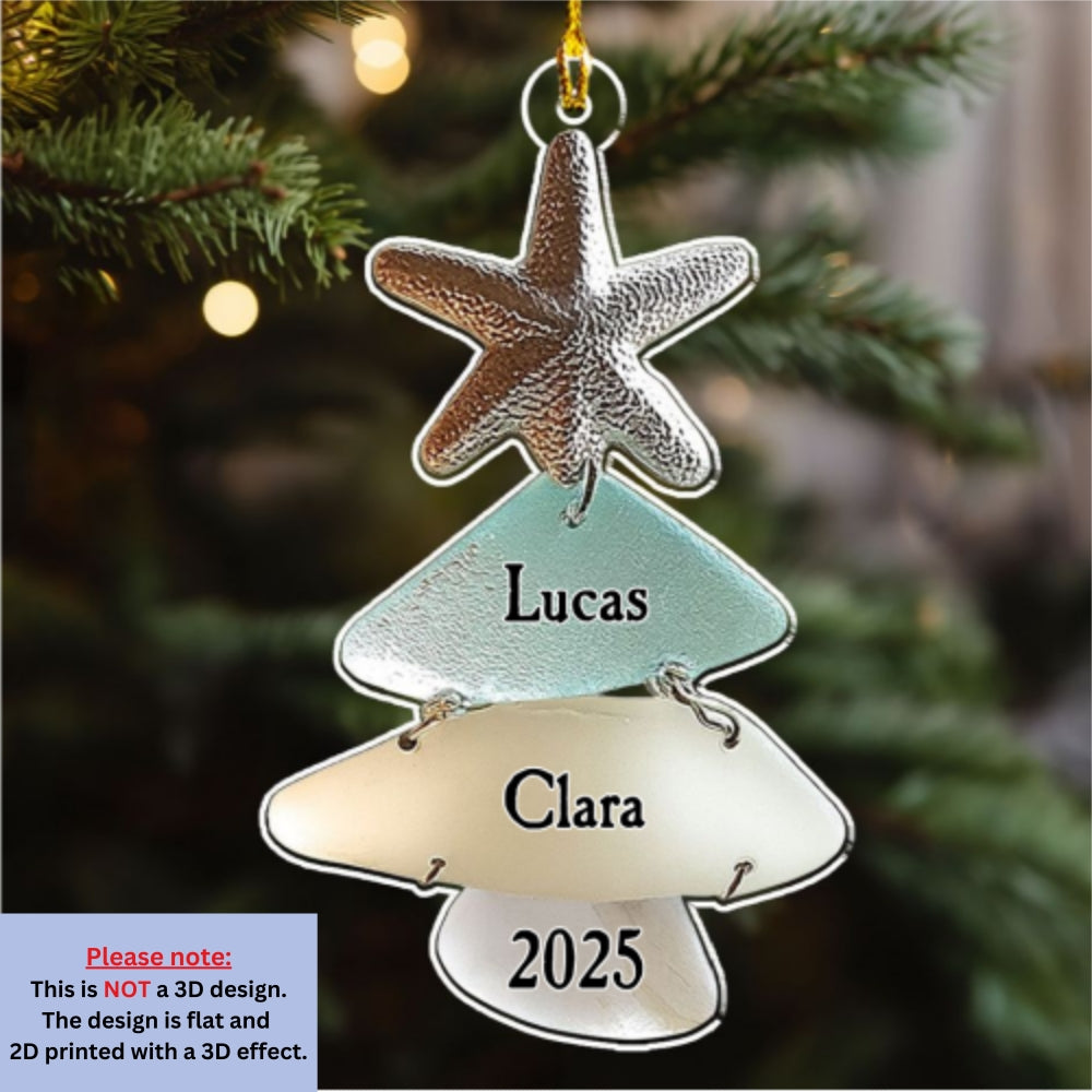 Custom Family Ornament, Christmas Gift for Family Members •  Family Sea - Personalized Acrylic Ornament