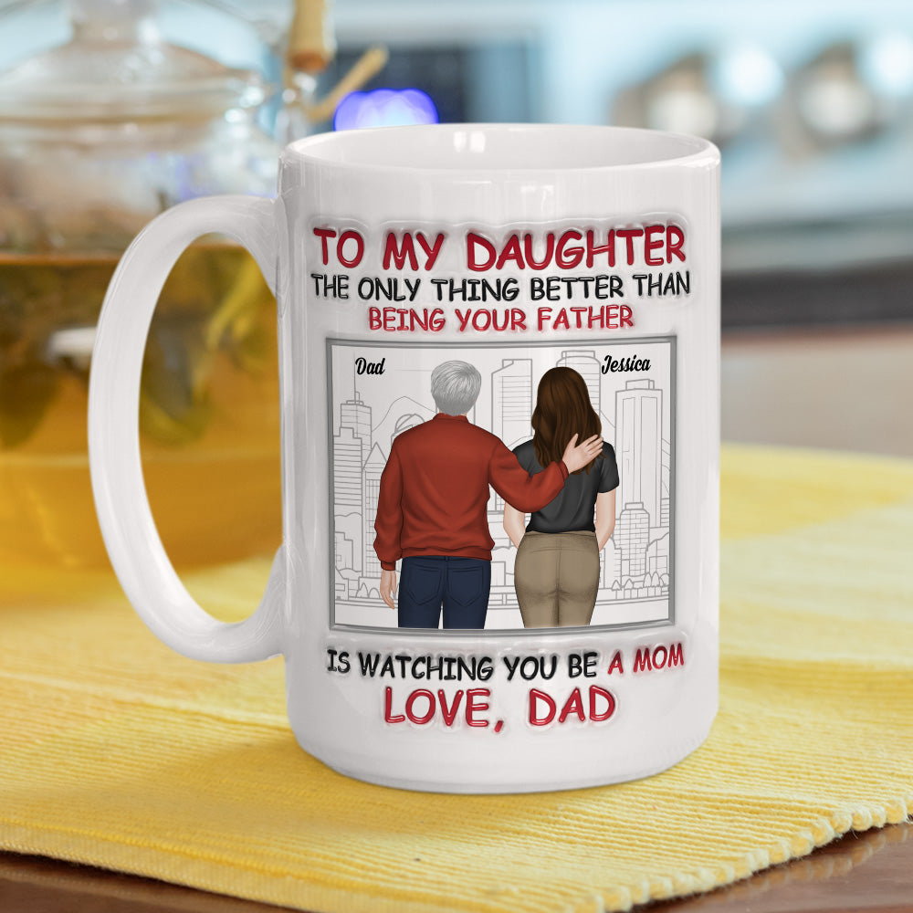 Custom Christmas & Birthday Gift for Daughter • My Daughter Now A Mom - Personalized 3D Inflated Effect Mug