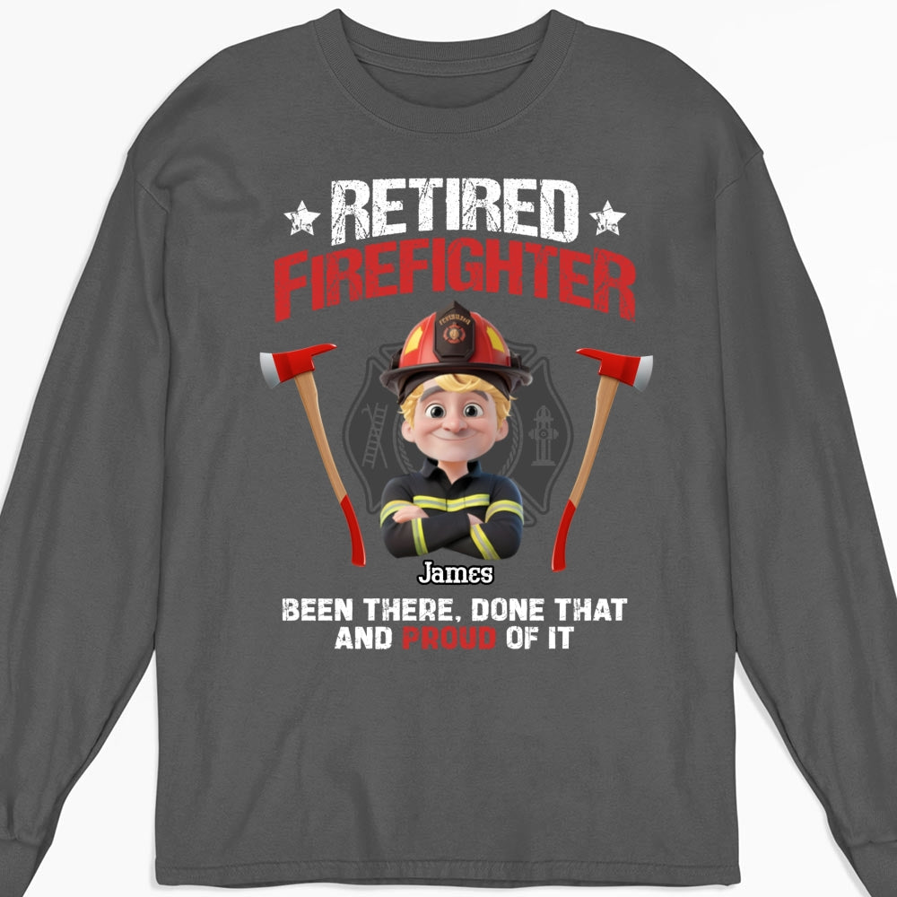 Custom Christmas & Birthday Gift for Dad, Grandpa • Retired Firefighter - Personalized Shirt