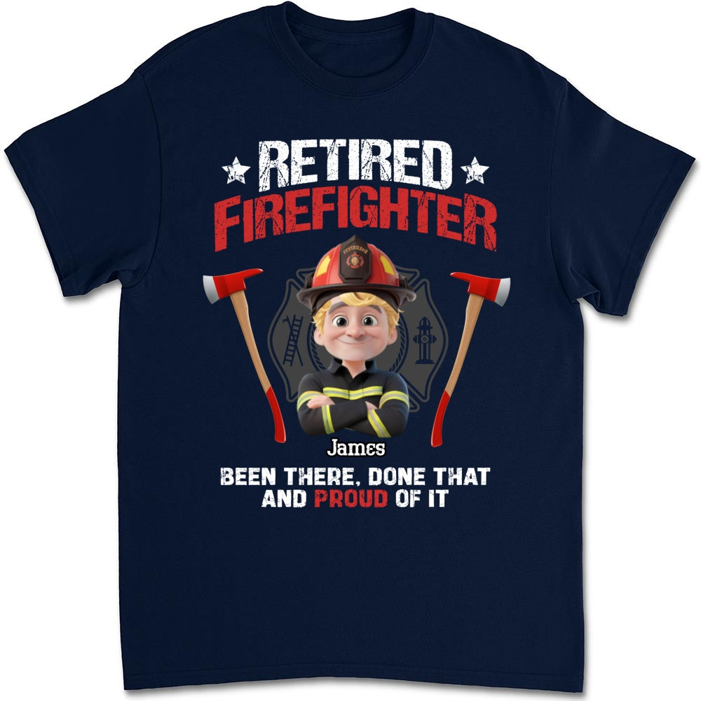 Custom Christmas & Birthday Gift for Dad, Grandpa • Retired Firefighter - Personalized Shirt