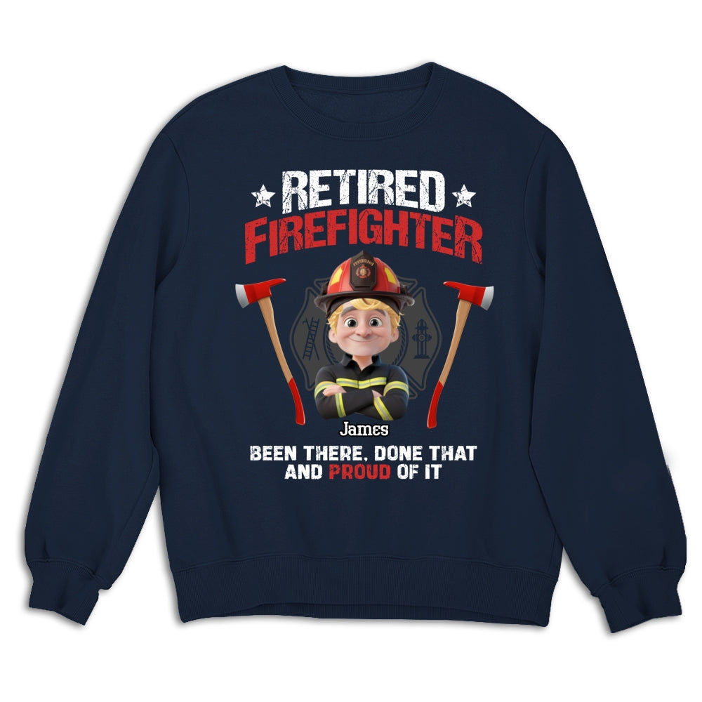 Custom Christmas & Birthday Gift for Dad, Grandpa • Retired Firefighter - Personalized Shirt