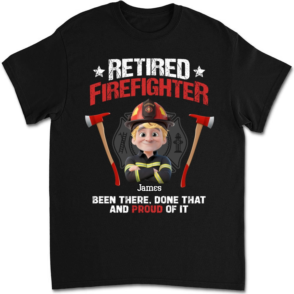 Custom Christmas & Birthday Gift for Dad, Grandpa • Retired Firefighter - Personalized Shirt