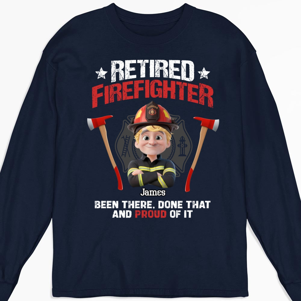 Custom Christmas & Birthday Gift for Dad, Grandpa • Retired Firefighter - Personalized Shirt