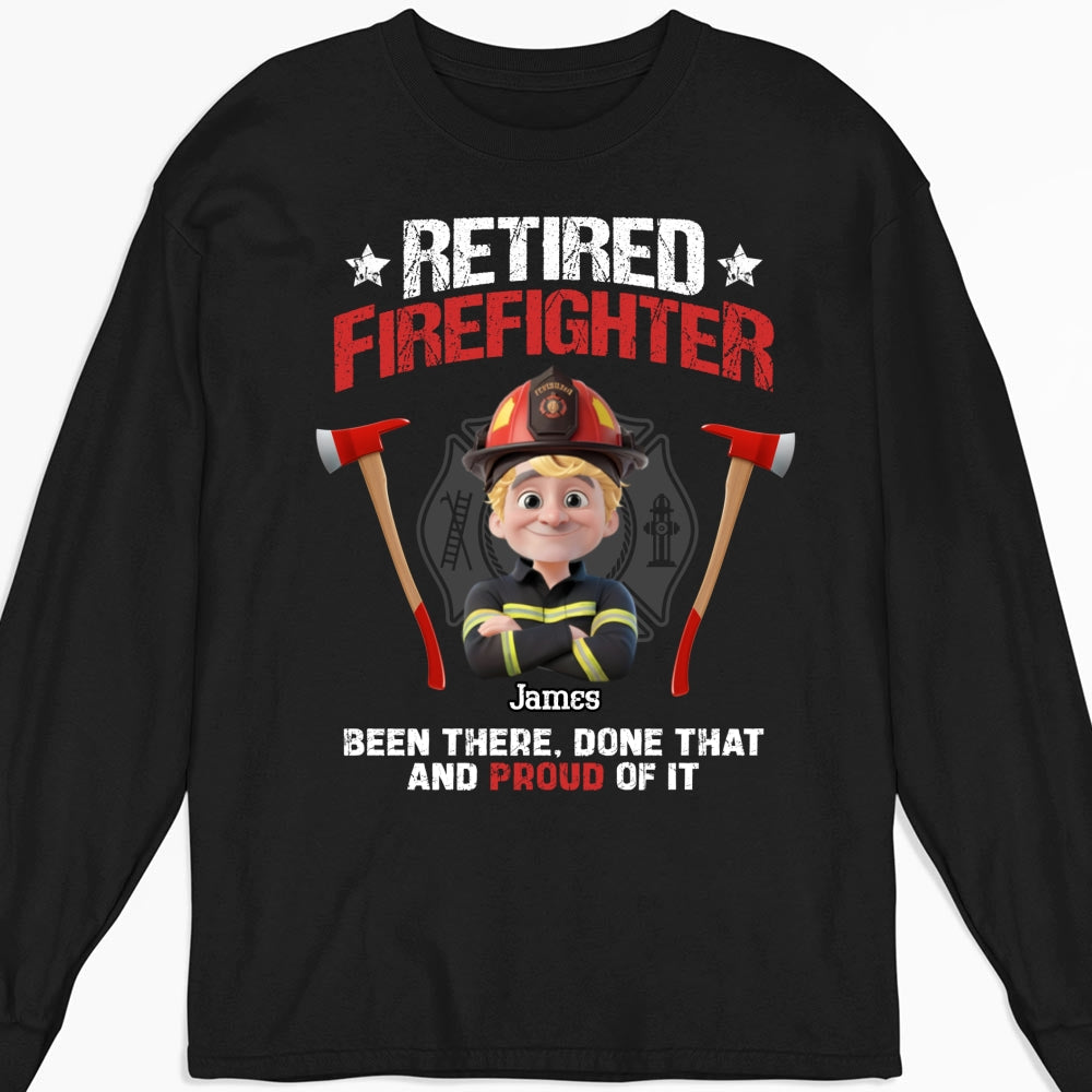 Custom Christmas & Birthday Gift for Dad, Grandpa • Retired Firefighter - Personalized Shirt