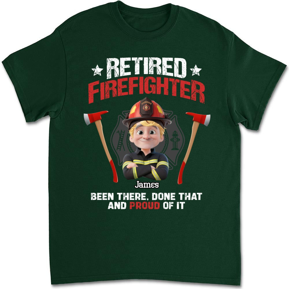Custom Christmas & Birthday Gift for Dad, Grandpa • Retired Firefighter - Personalized Shirt