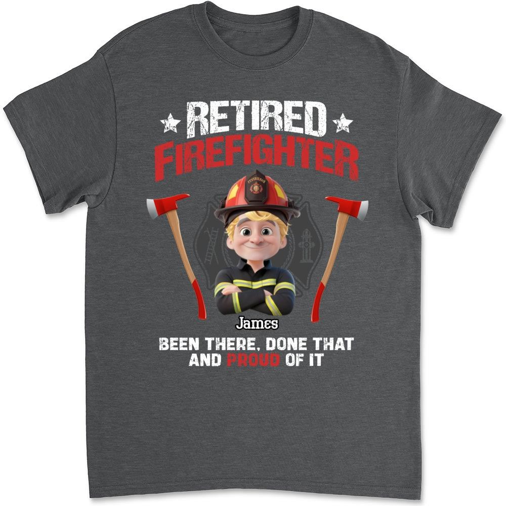 Custom Christmas & Birthday Gift for Dad, Grandpa • Retired Firefighter - Personalized Shirt