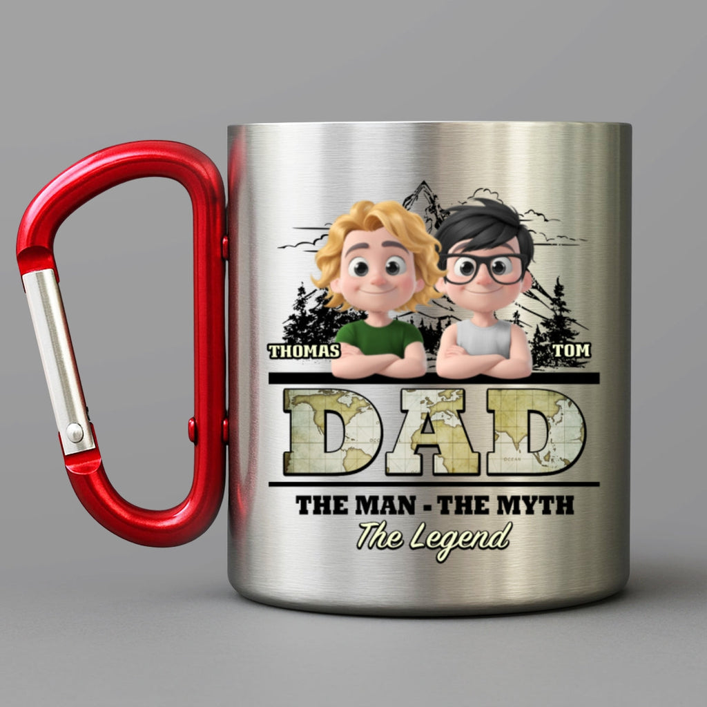 Custom Father's Day, Special Gift for Dad & Grandpa • The Man The Myth The Legend - Personalized Carabiner Mug