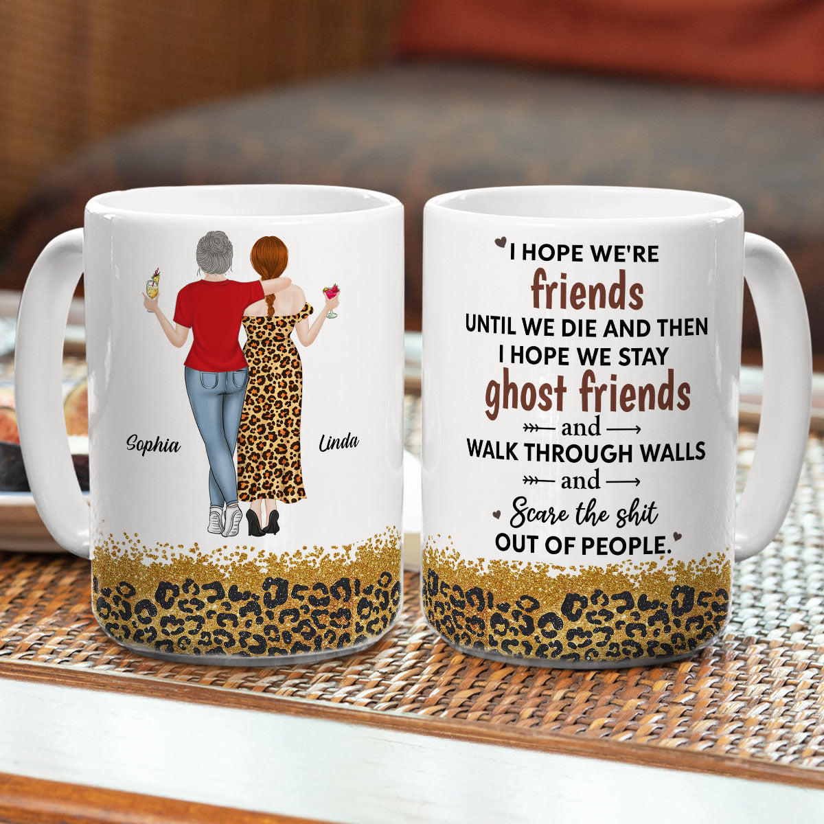 Custom Best Friend, Christmas & Birthday Friendship Keepsake Gift • We Are Friends Until We Die - Personalized Coffee Mug