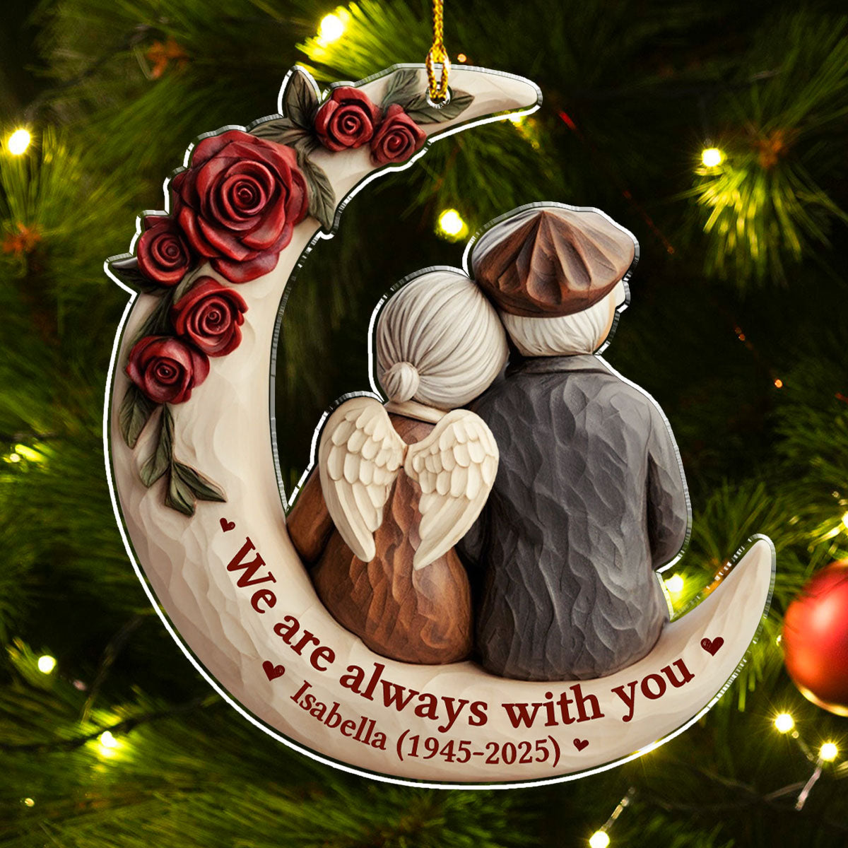 Custom Keepsake Christmas Ornament •  Gone But Not Forgotten - Personalized Acrylic Ornament