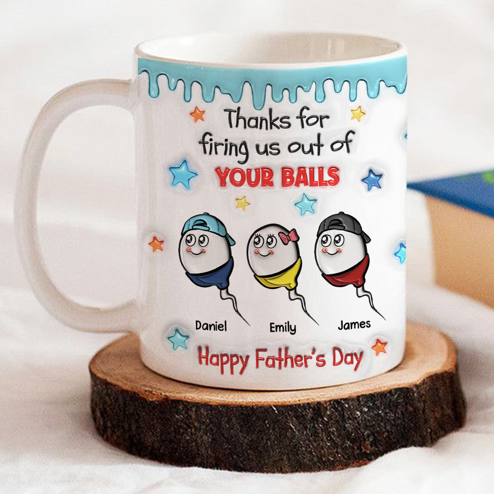 Custom Father's Day, Special Gift for Dad & Grandpa • Born From Your Legendary Aim - Personalized 3D Inflated Effect Mug