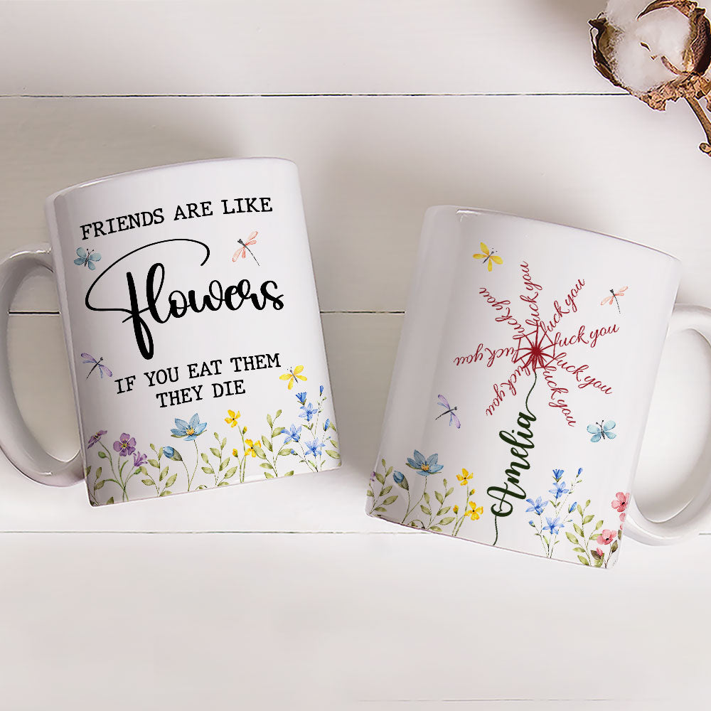 Custom Best Friend, Christmas & Birthday Friendship Keepsake Gift • Friends Wilt If You Munch - Personalized Coffee Mug