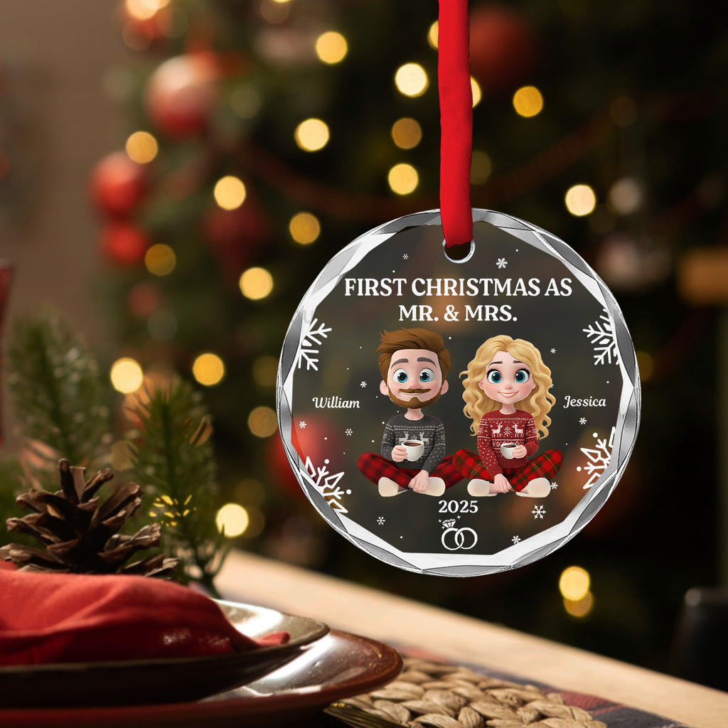 Custom Keepsake Christmas Ornament •  The Year Our Story Began - Personalized Glass Ornament