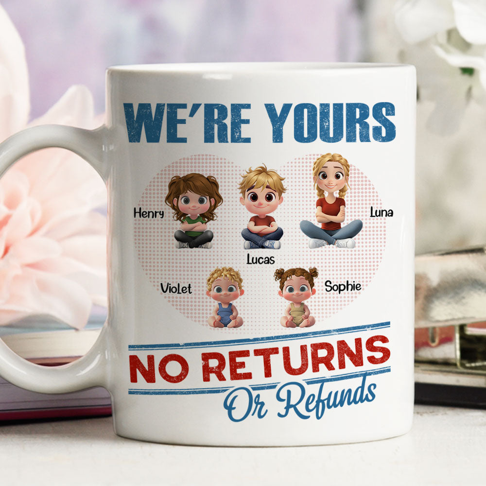Custom Anniversary Keepsake Gifts For Couple • No Returns Or Refunds Kids - Personalized Coffee Mug