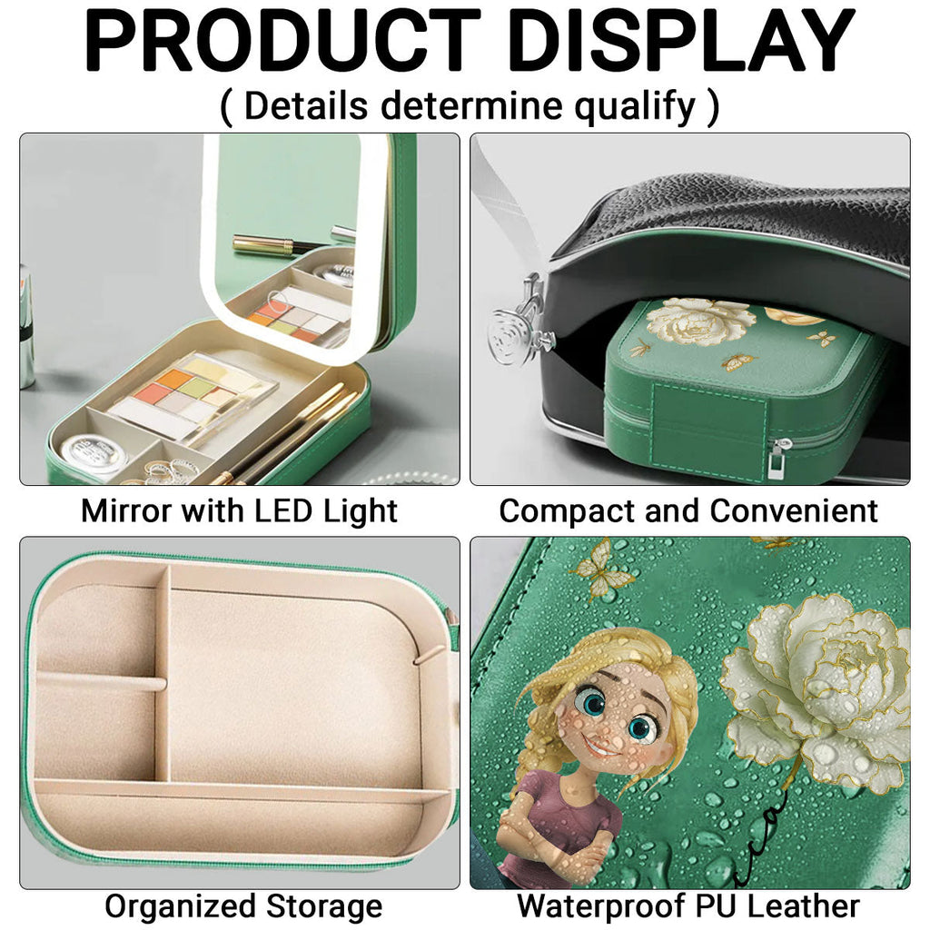 Floral Soul - Personalized Jewelry Box With LED Mirror