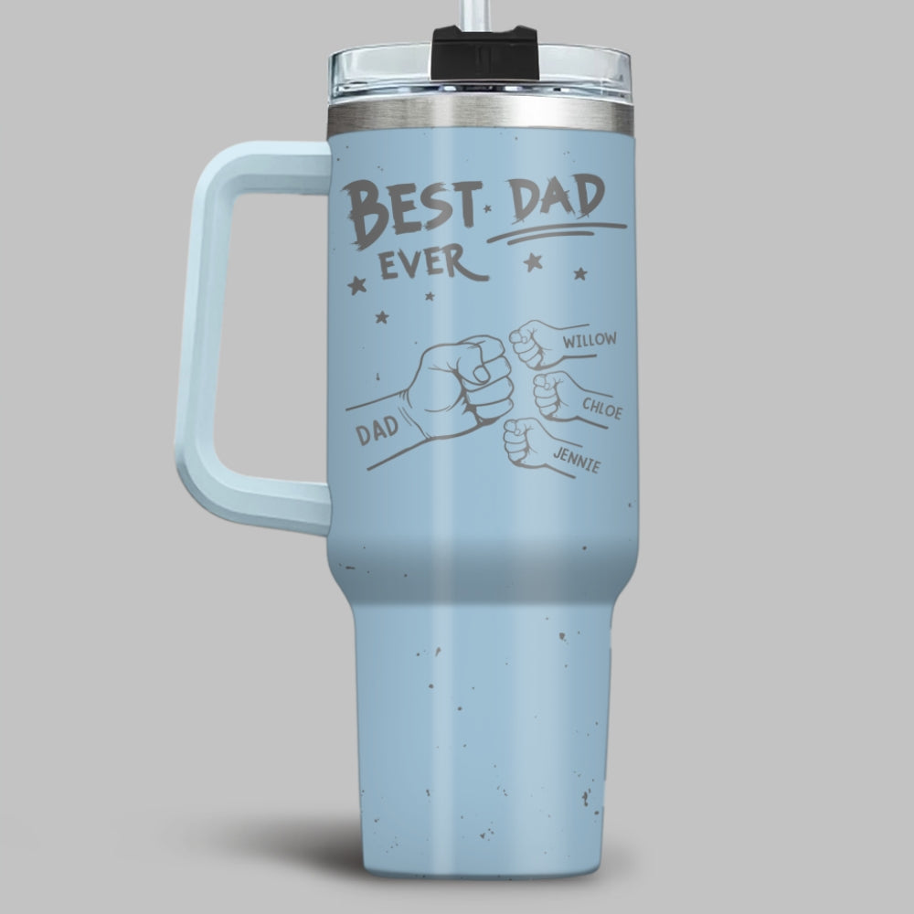 Custom Father's Day Birthday Gifts For Dad • Handsome Dad Ever - Personalized Engraved 40oz Tumbler With Handle