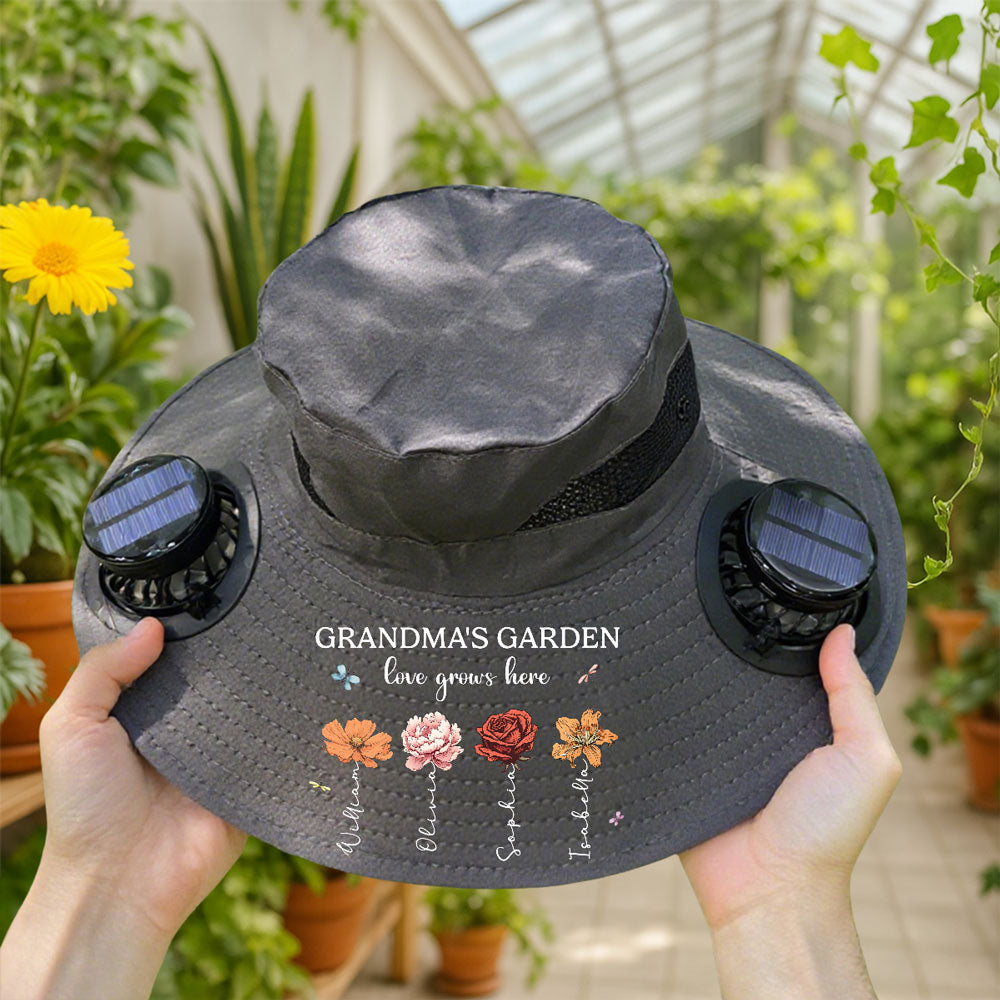 Grandma Garden - Personalized Solar Fan Hat