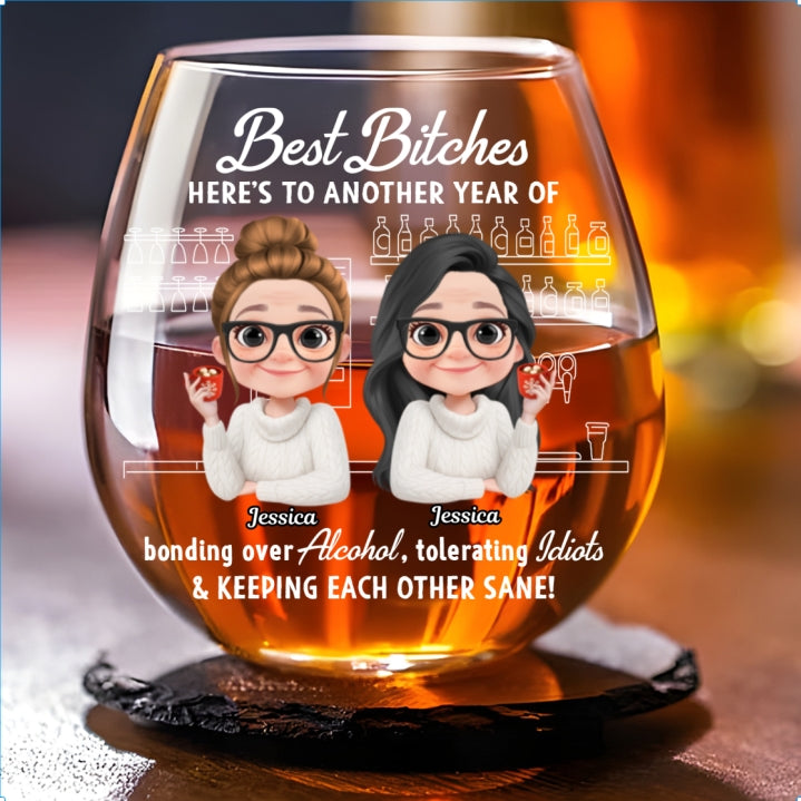 Together Through Every Little Thing - Personalized Wine Glass