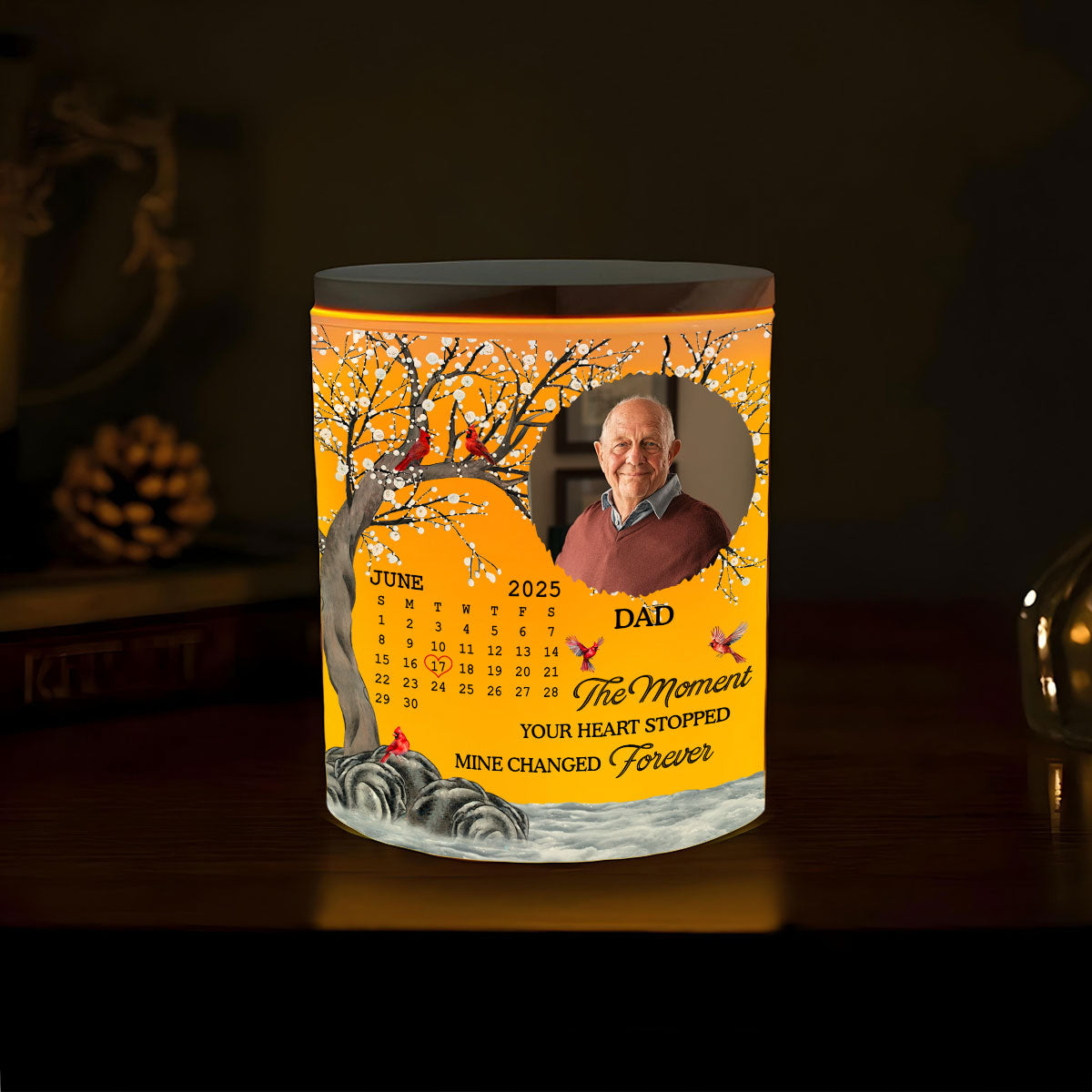 The Moment Your Heart Stopped Mine Changed Forever - Personalized Glass Jar With LED Candle