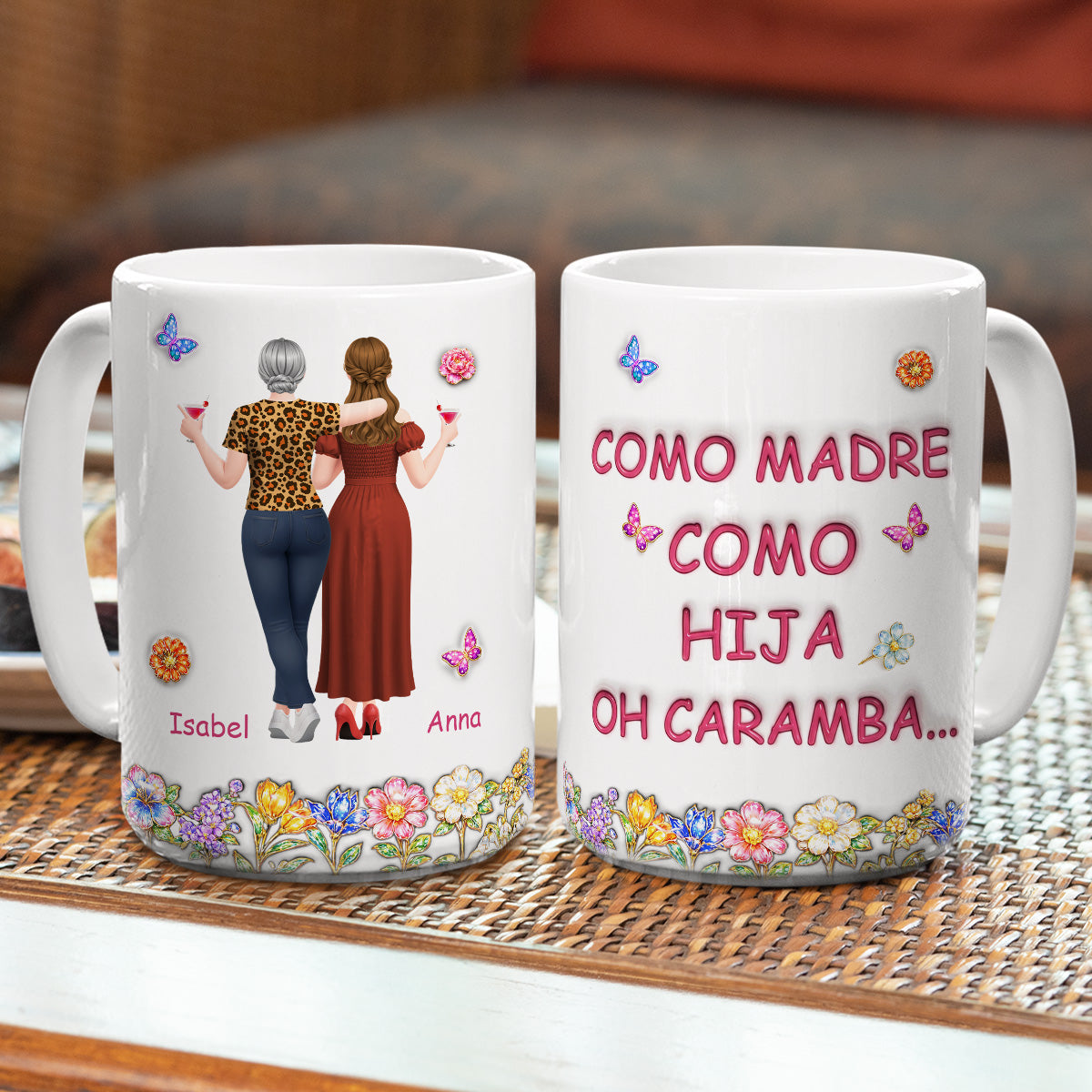Custom Mother's Day Gift for Mom & Grandma • Como Tú Como Yo - Taza Personalizada con Efecto 3D