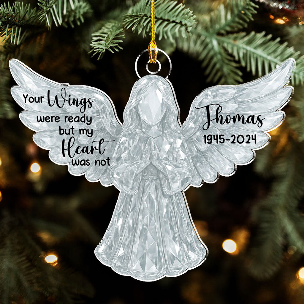 Custom Memorial Christmas Ornament, Sympathy Keepsake •  Love In Heaven - Personalized 3D Effect Acrylic Ornament