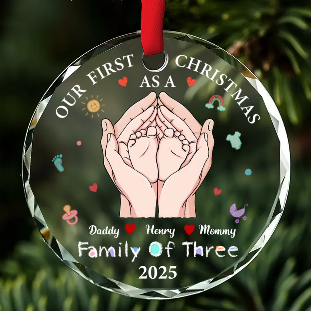 Custom Keepsake Christmas Ornament •  Our 1st Xmas Together - Personalized Glass Ornament