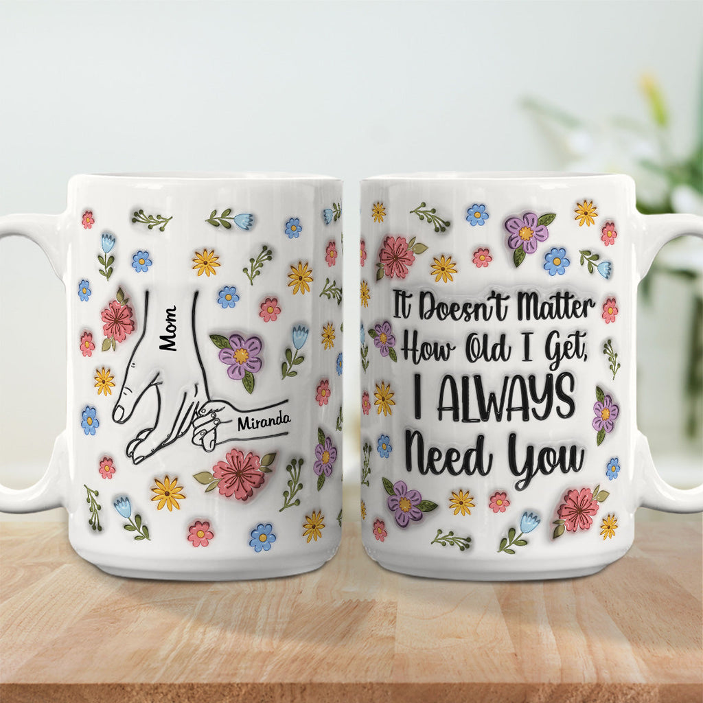 Custom Christmas & Birthday Gift for Mom • I Always Need You Version 2 - Personalized 3D Inflated Effect Coffee Mug