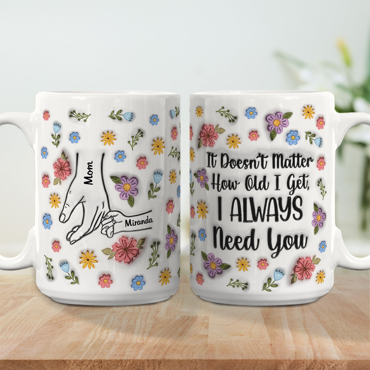 Custom Christmas & Birthday Gift for Mom • I Always Need You Version 2 - Personalized 3D Inflated Effect Coffee Mug
