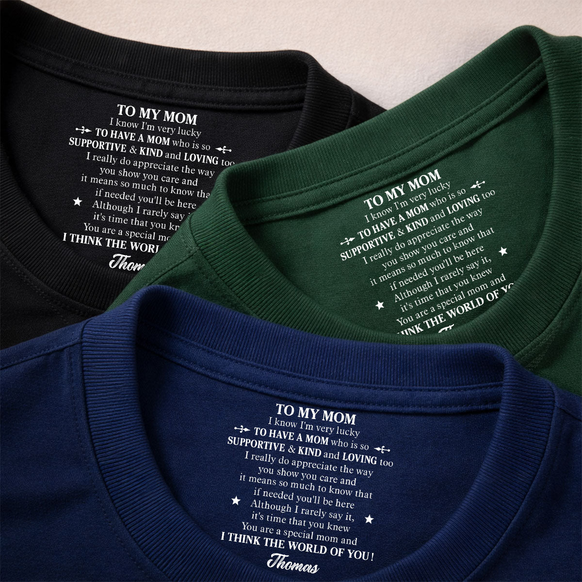 Custom Father's Day, Special Gift for Dad & Grandpa • I Appreciate The Way You Care - Personalized Inside Neck Print T-shirt