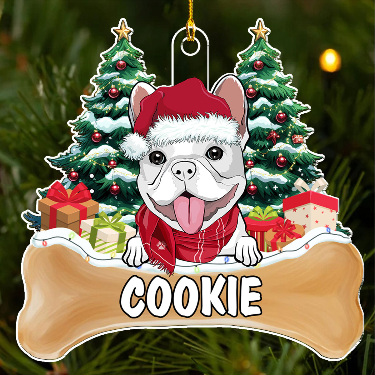 Custom Keepsake Christmas Ornament •  Dog Christmas - Personalized Acrylic Ornament