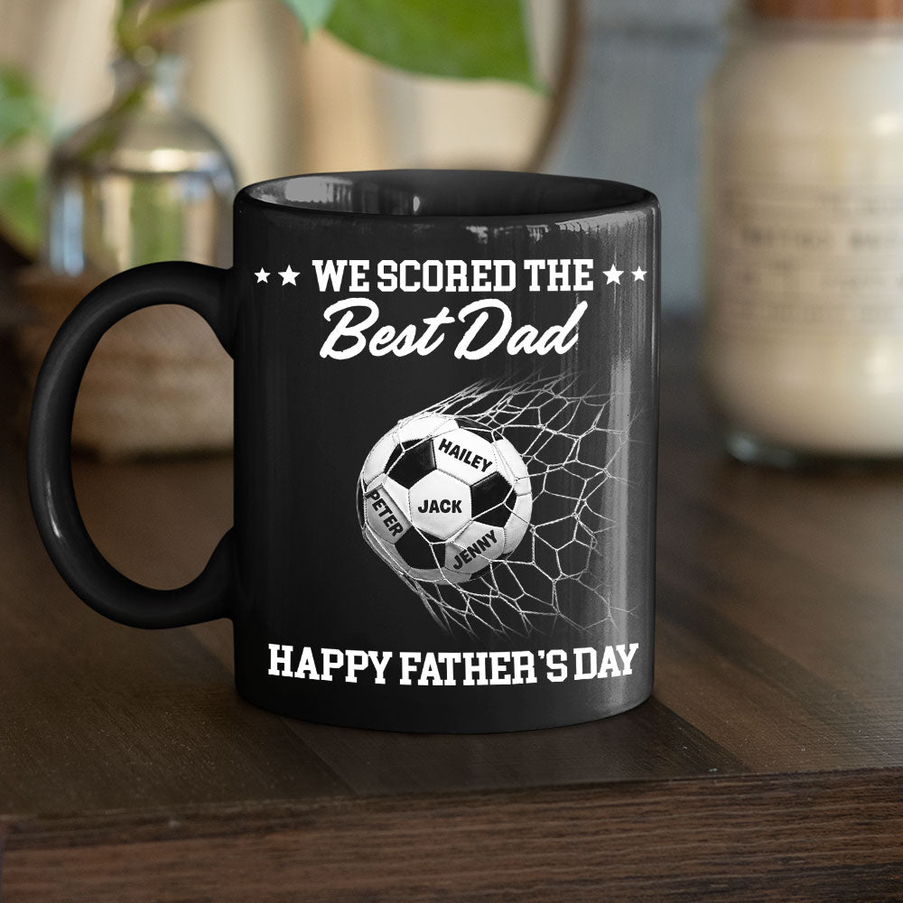 Custom Father's Day, Special Gift for Dad & Grandpa • Scored The Best Dad - Personalized Coffee Mug