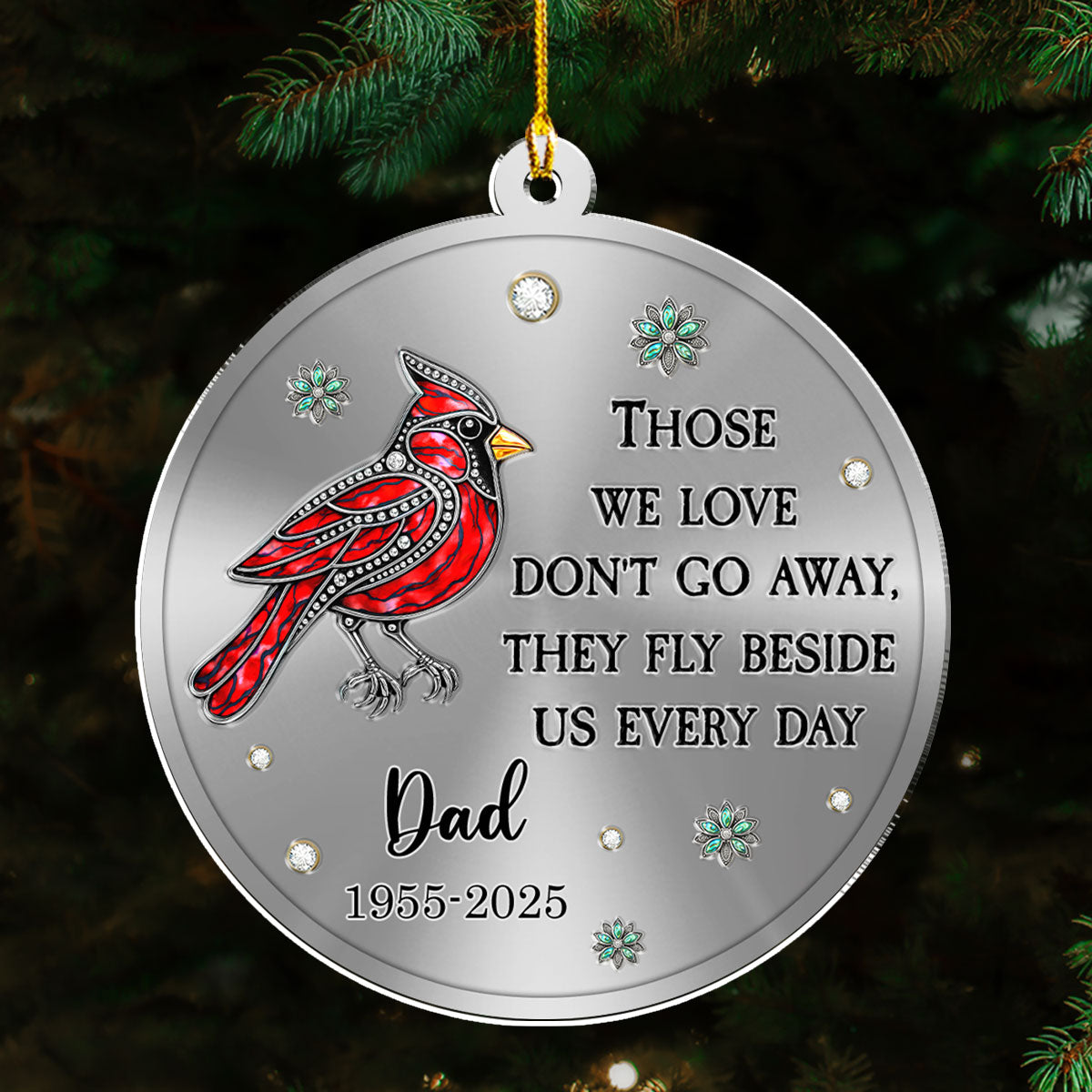 Custom Memorial Christmas Ornament, Sympathy Keepsake •  Always Remembered - Personalized Acrylic Ornament