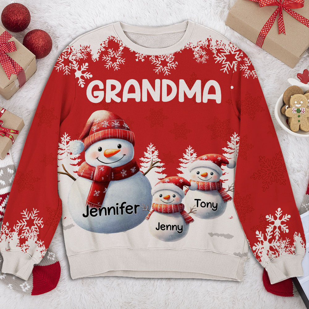 Custom Grandma Christmas Sweatshirt, Gift for Mothers • My Fav People Call Me - Personalized All-Over-Print Sweatshirt